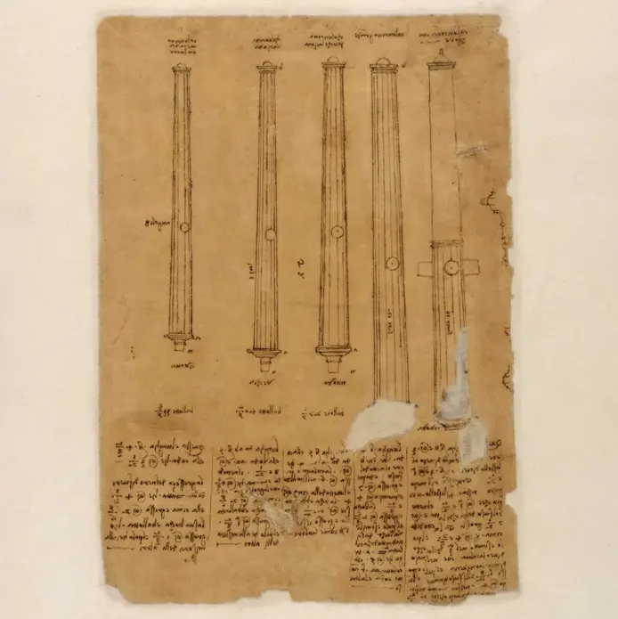 صفحه‌ای از کودکس آتلانتیکوس لئوناردو داوینچی