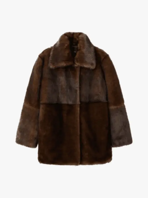 کت پشمی مصنوعی با یقه پیراهن از Mango